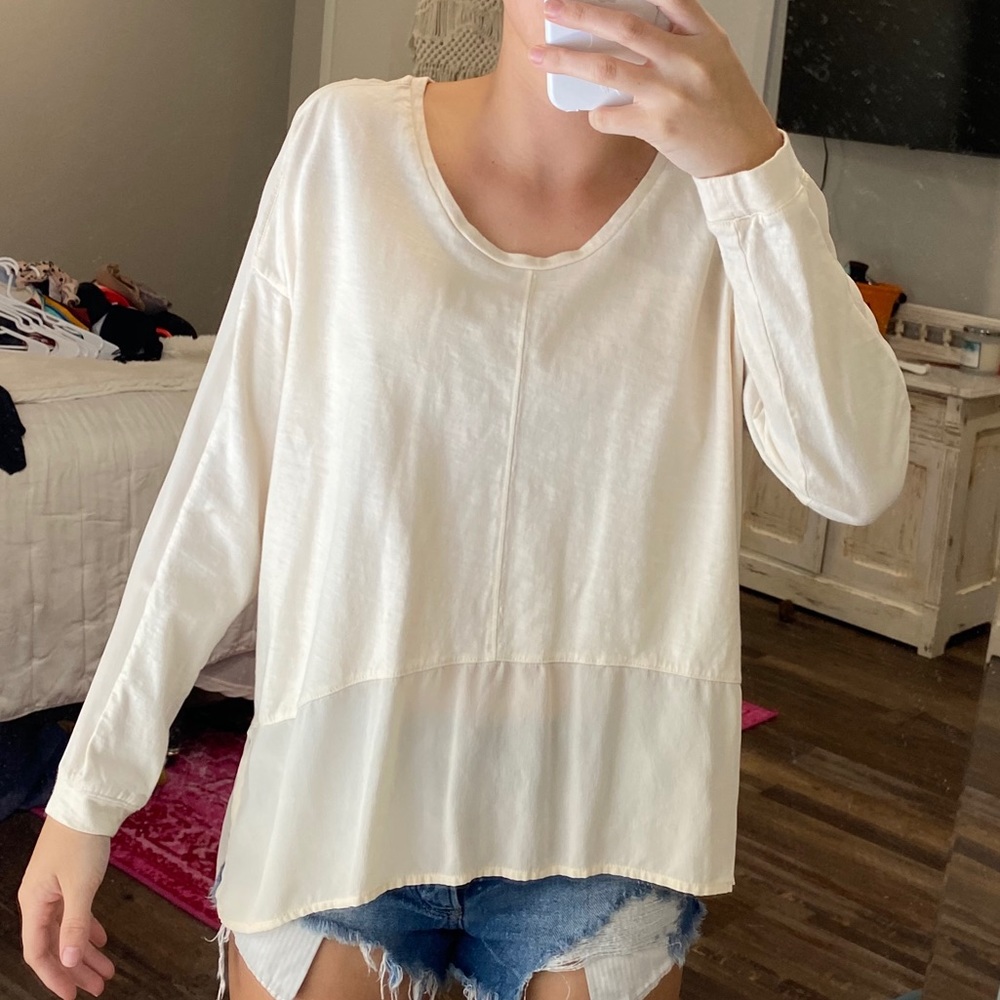 Long sleeve detailed madewell top!